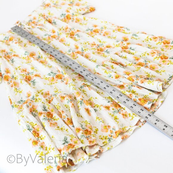 Cupcakes & Cashmere Floral Peasant Off-Shoulder Ruffle Mini Dress Size S Resort - Picture 8 of 9